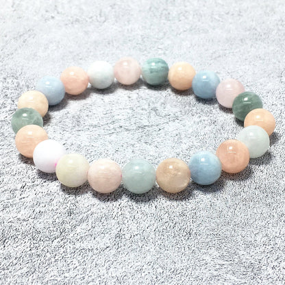 Morganite Gemstone Crystal Healing Stretch Beads Bracelet