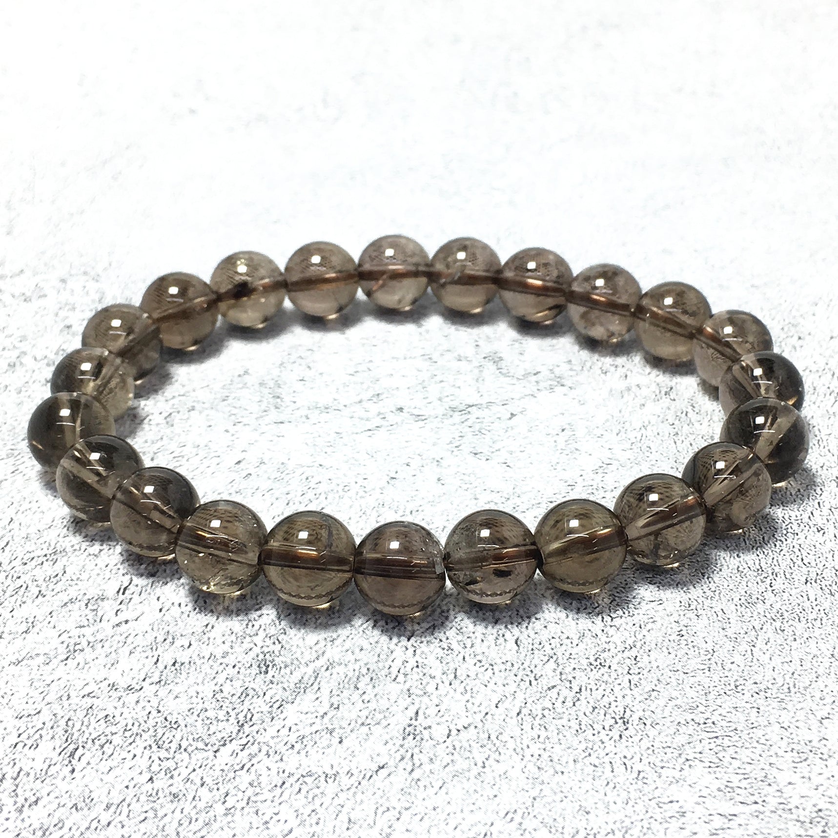 Smoky Quartz Gemstone Crystal Healing Stretch Beads Bracelet