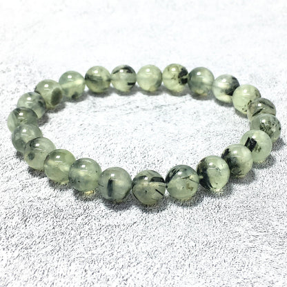 Prehnite Natural Gemstone Crystal Healing Stretch Beads Bracelet