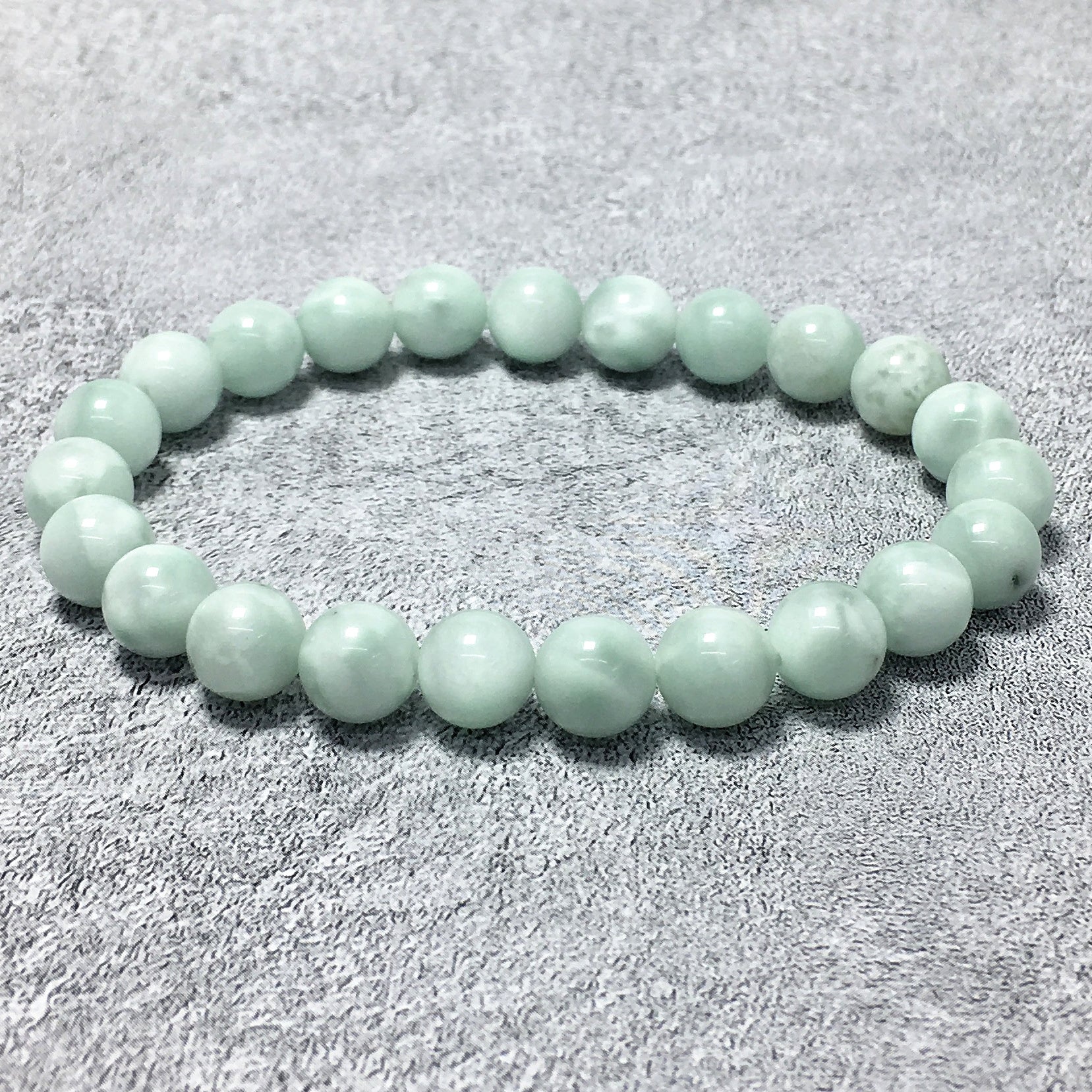 Green Anglite Natural Gemstone Crystal Healing Stretch Beads Bracelet