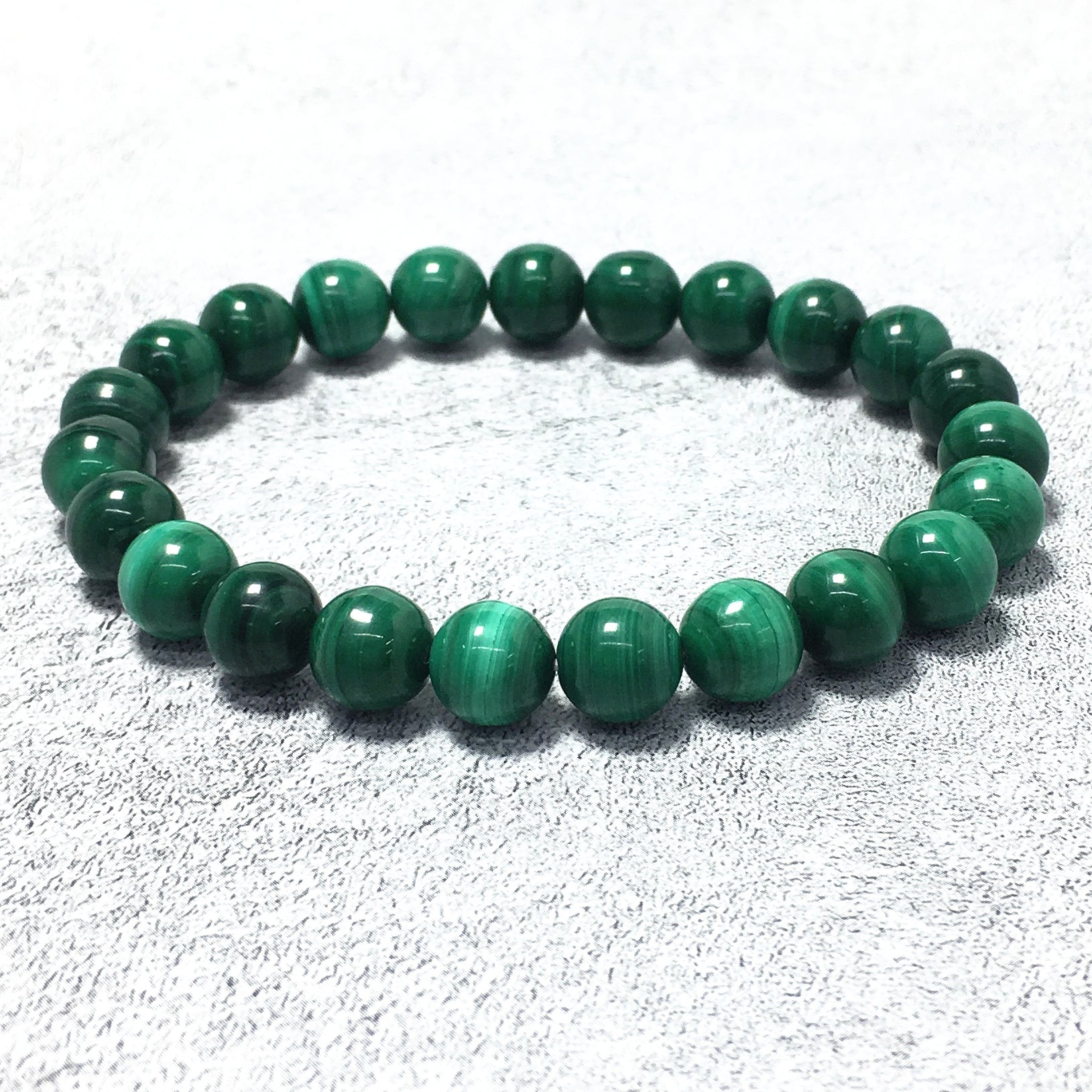 Malachite Gemstone Crystal Healing Stretch Beads Bracelet