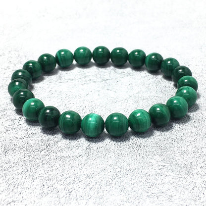 Malachite Gemstone Crystal Healing Stretch Beads Bracelet