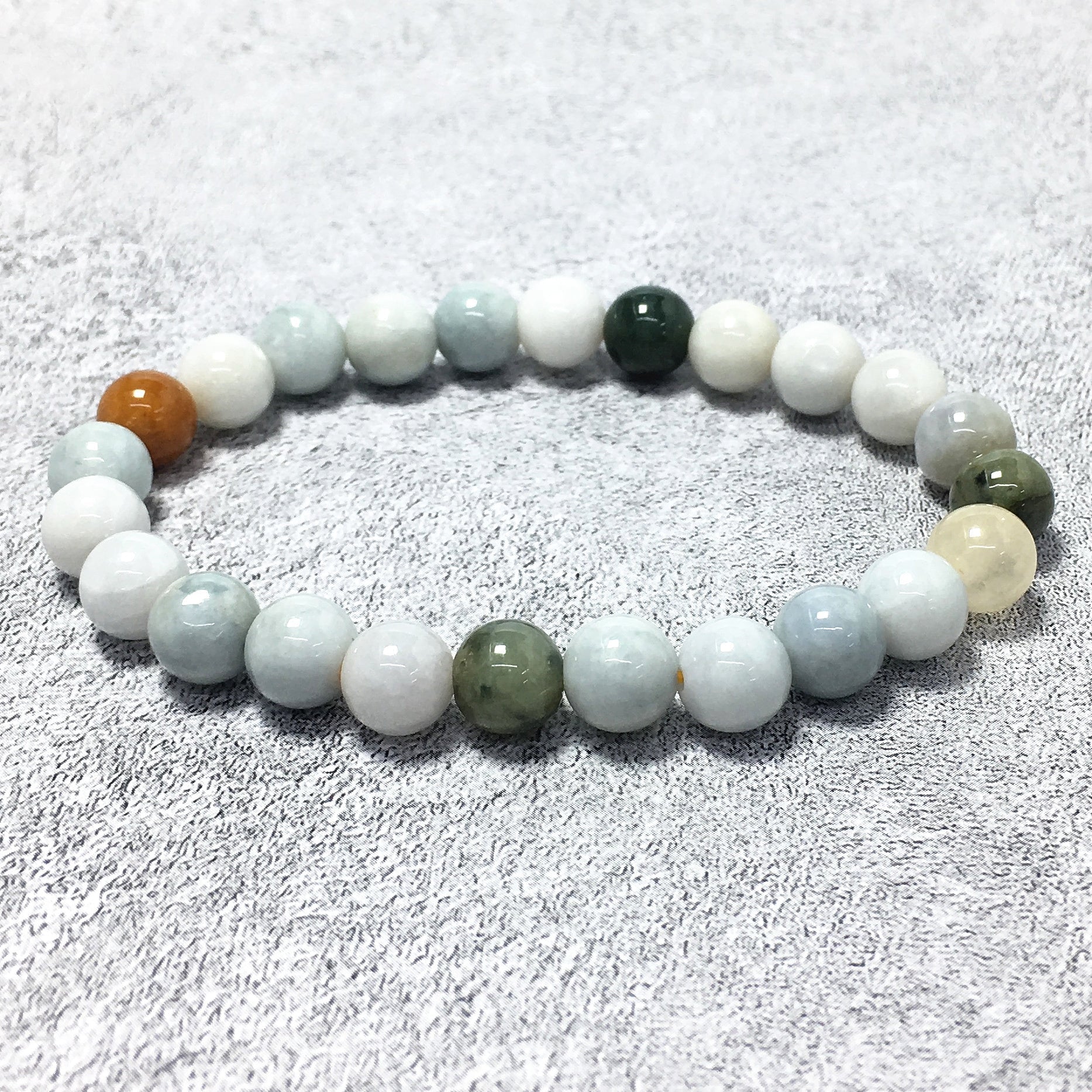 Jadite Gemstone Crystal Healing Stretch Beads Bracelet