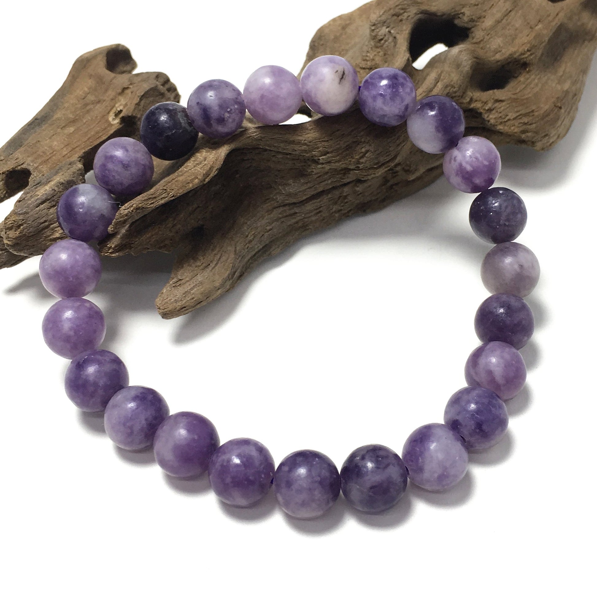 Lepidolite Gemstone Crystal Healing Stretch Beads Bracelet
