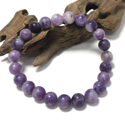 Lepidolite Gemstone Crystal Healing Stretch Beads Bracelet
