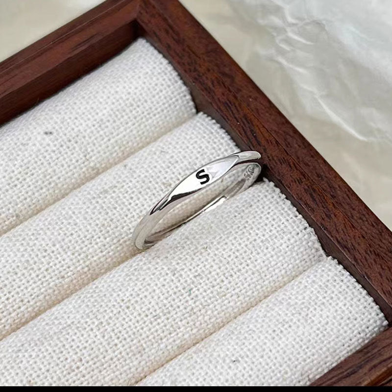 Silver Initial Signet Ring（Buy 3 Get 15% OFF）
