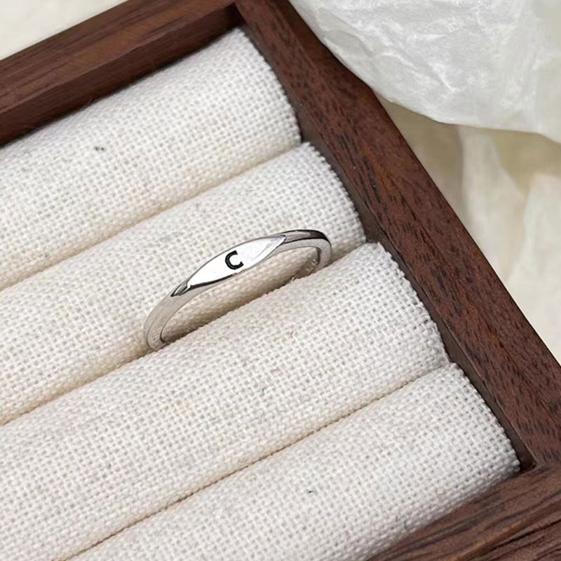 Silver Initial Signet Ring（Buy 3 Get 15% OFF）