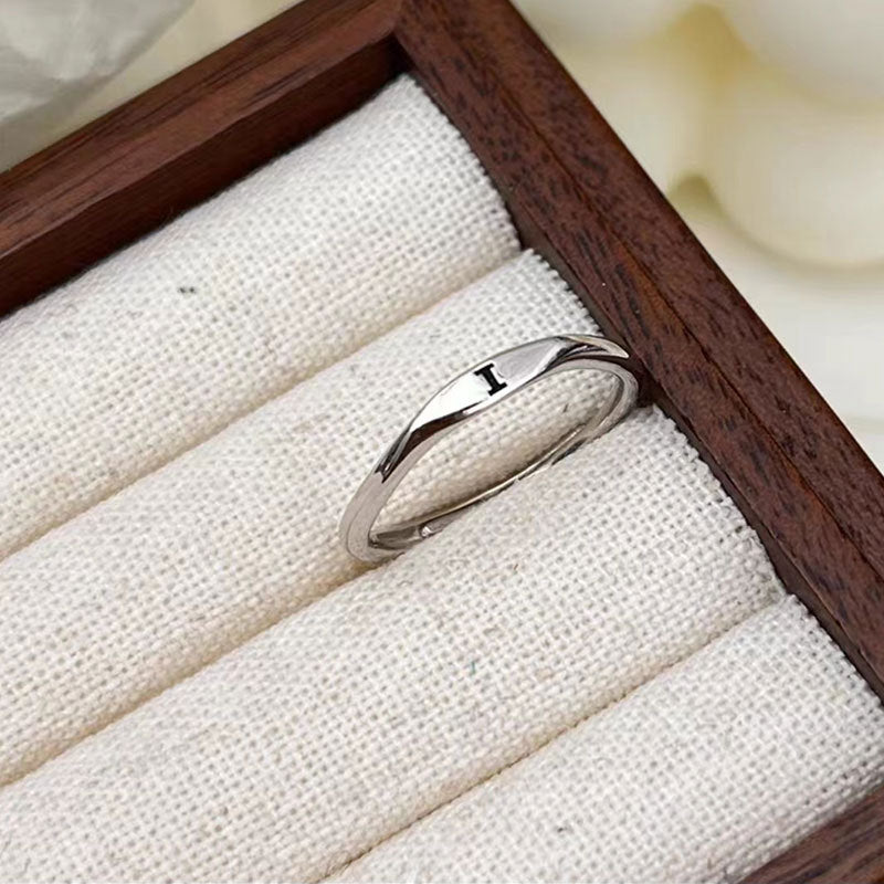 Silver Initial Signet Ring（Buy 3 Get 15% OFF）