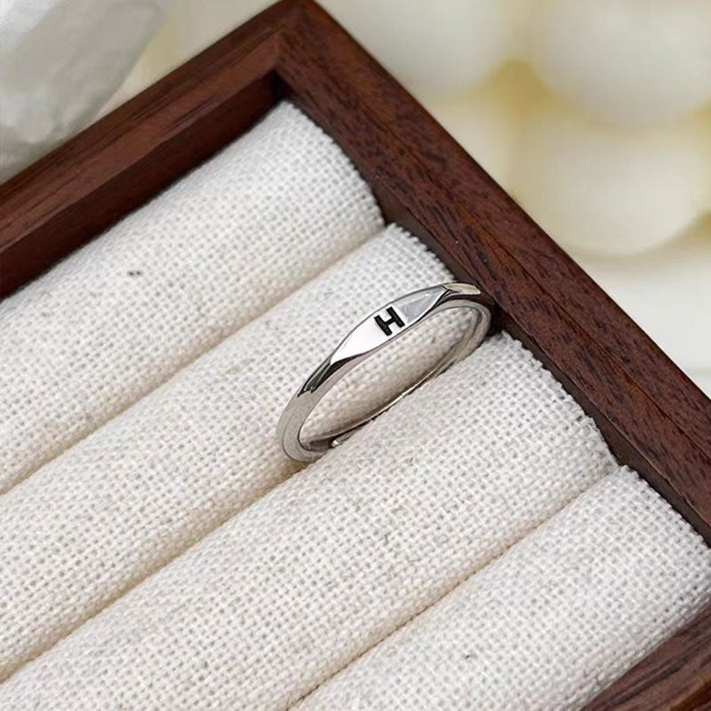Silver Initial Signet Ring（Buy 3 Get 15% OFF）