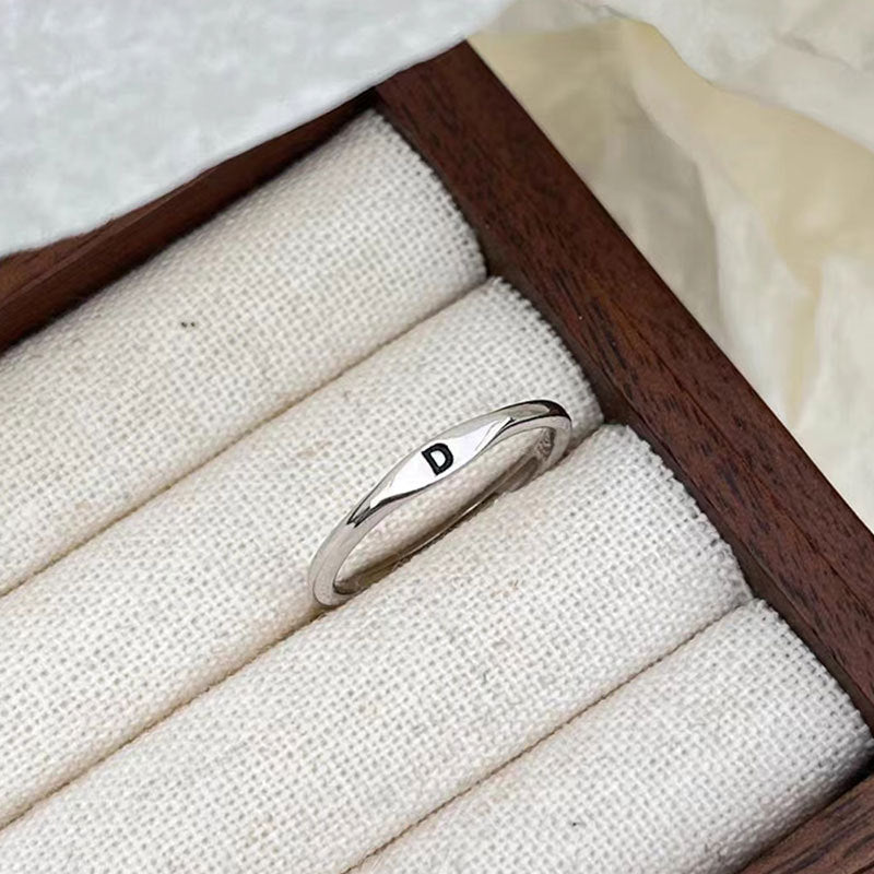 Silver Initial Signet Ring（Buy 3 Get 15% OFF）