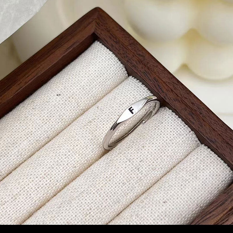 Silver Initial Signet Ring（Buy 3 Get 15% OFF）