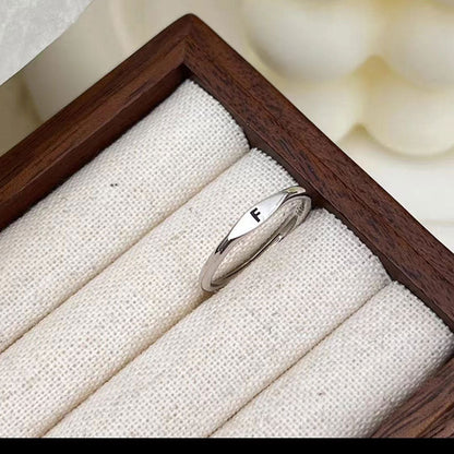 Silver Initial Signet Ring（Buy 3 Get 15% OFF）