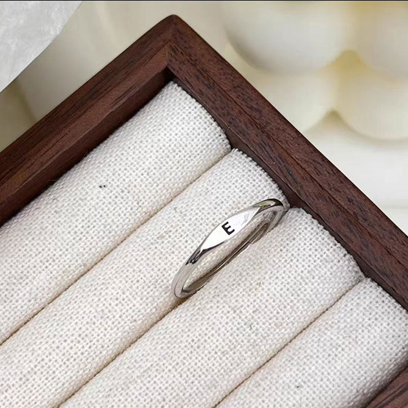 Silver Initial Signet Ring（Buy 3 Get 15% OFF）