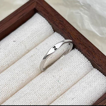 Silver Initial Signet Ring（Buy 3 Get 15% OFF）