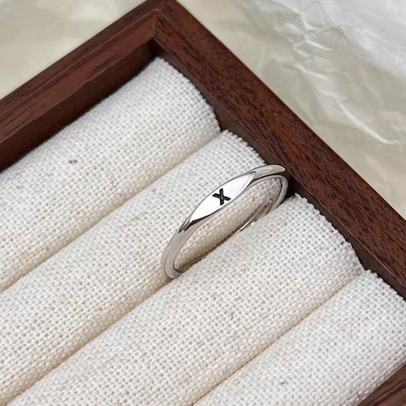 Silver Initial Signet Ring（Buy 3 Get 15% OFF）