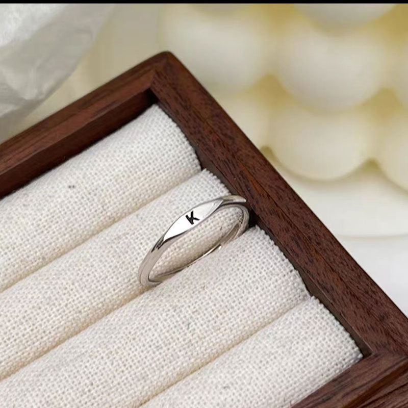 Silver Initial Signet Ring（Buy 3 Get 15% OFF）