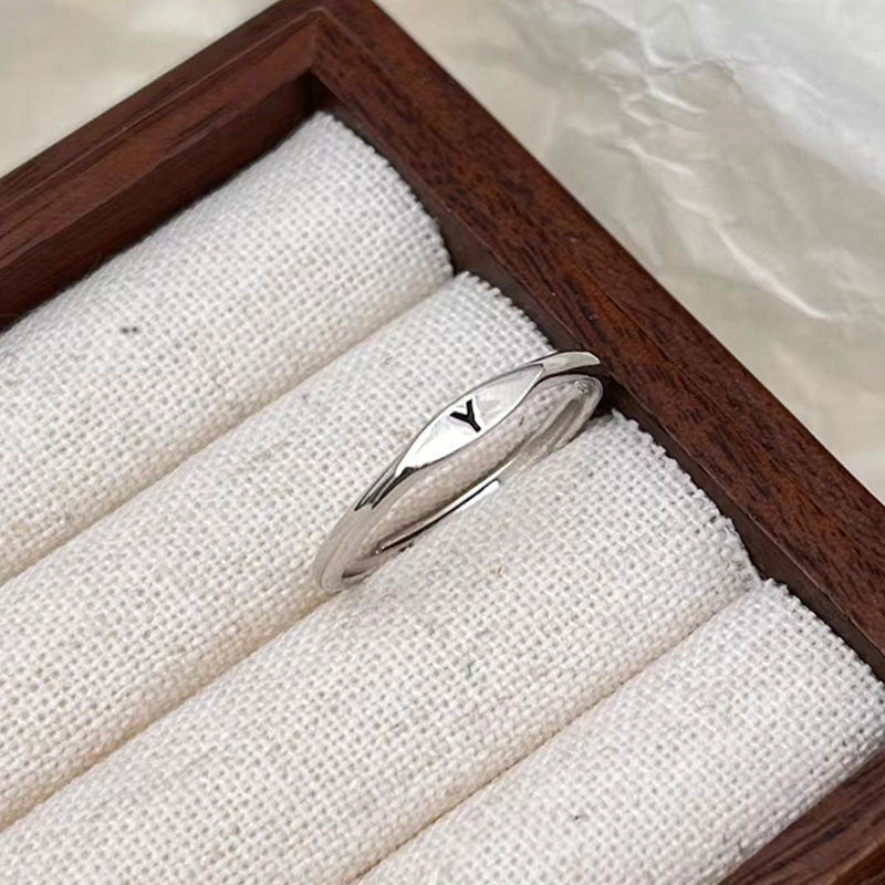 Silver Initial Signet Ring（Buy 3 Get 15% OFF）