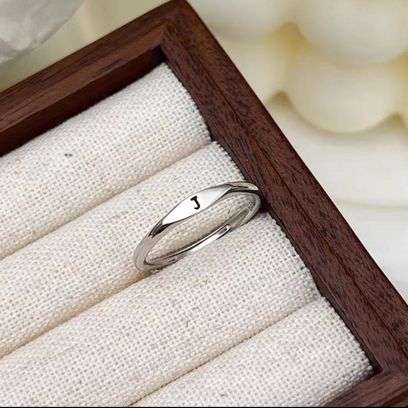 Silver Initial Signet Ring（Buy 3 Get 15% OFF）