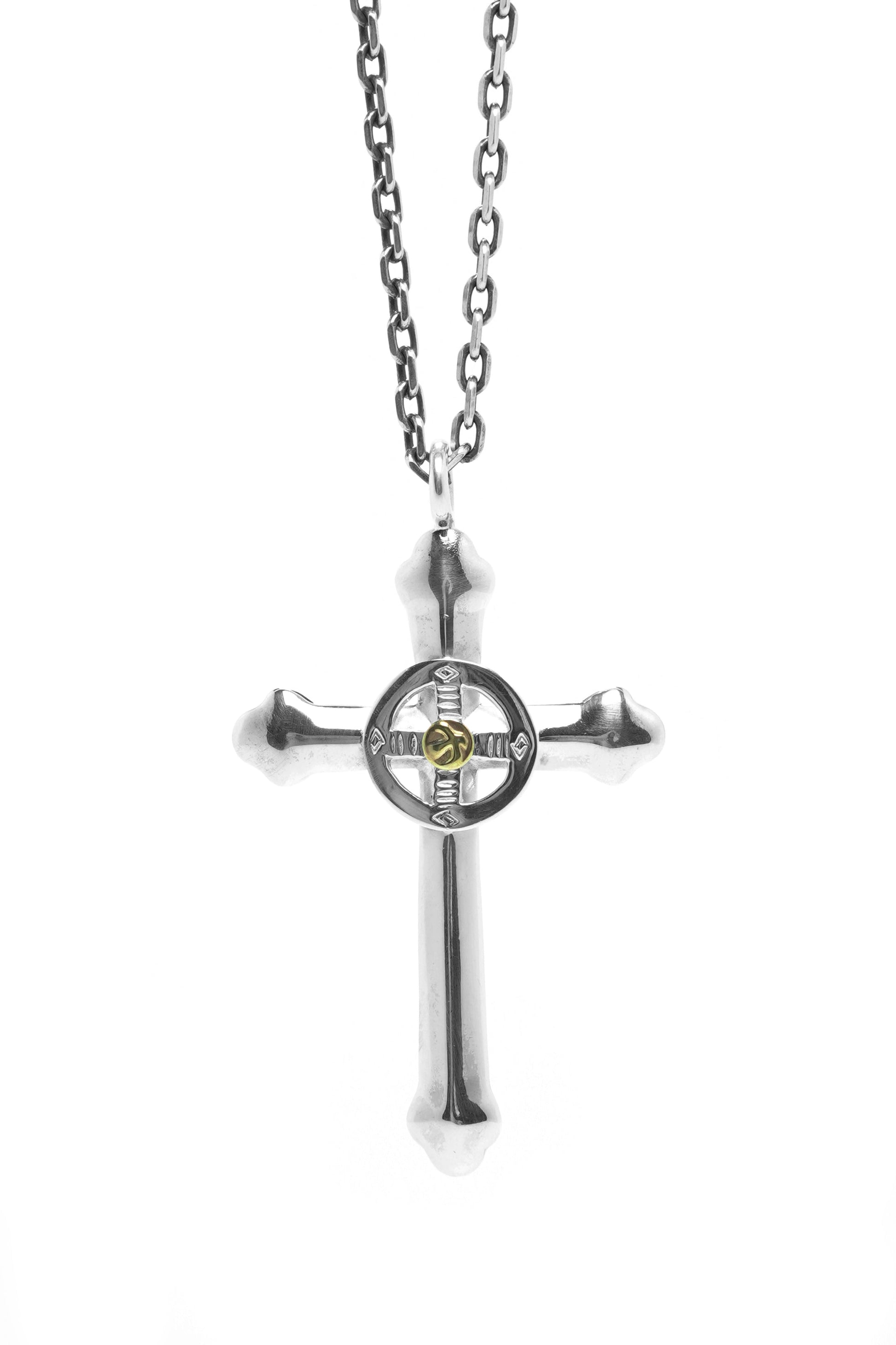 Takahashi Goro Round Brass Cross 925 Silver Pendant