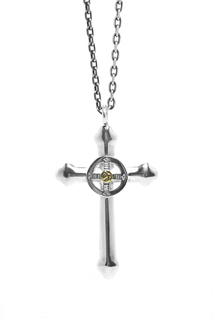 Takahashi Goro Round Brass Cross 925 Silver Pendant