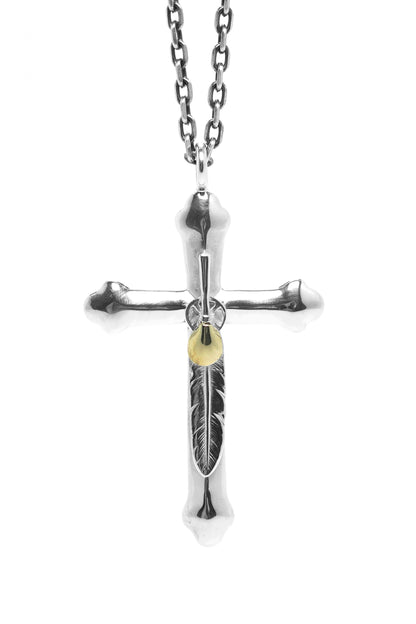 Japan Takahashi Goro Feather Cross 925 Silver Pendant