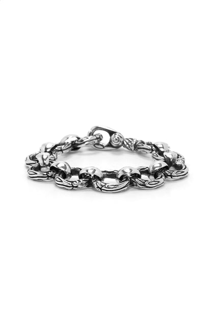 Vintage Sterling Silver Round Chain Link Bracelet