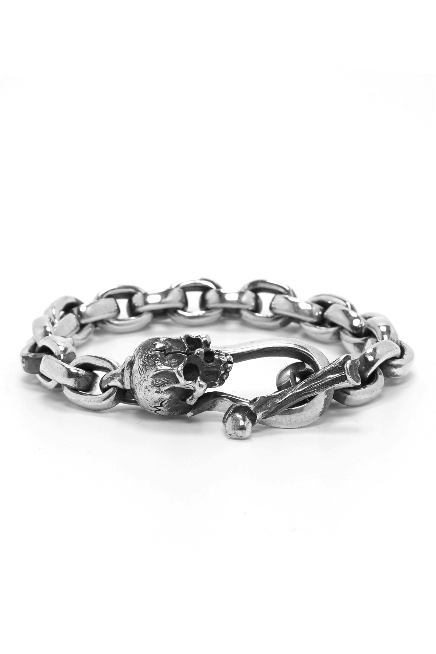 Retro S925 Sterling Silver Skull Bracelet