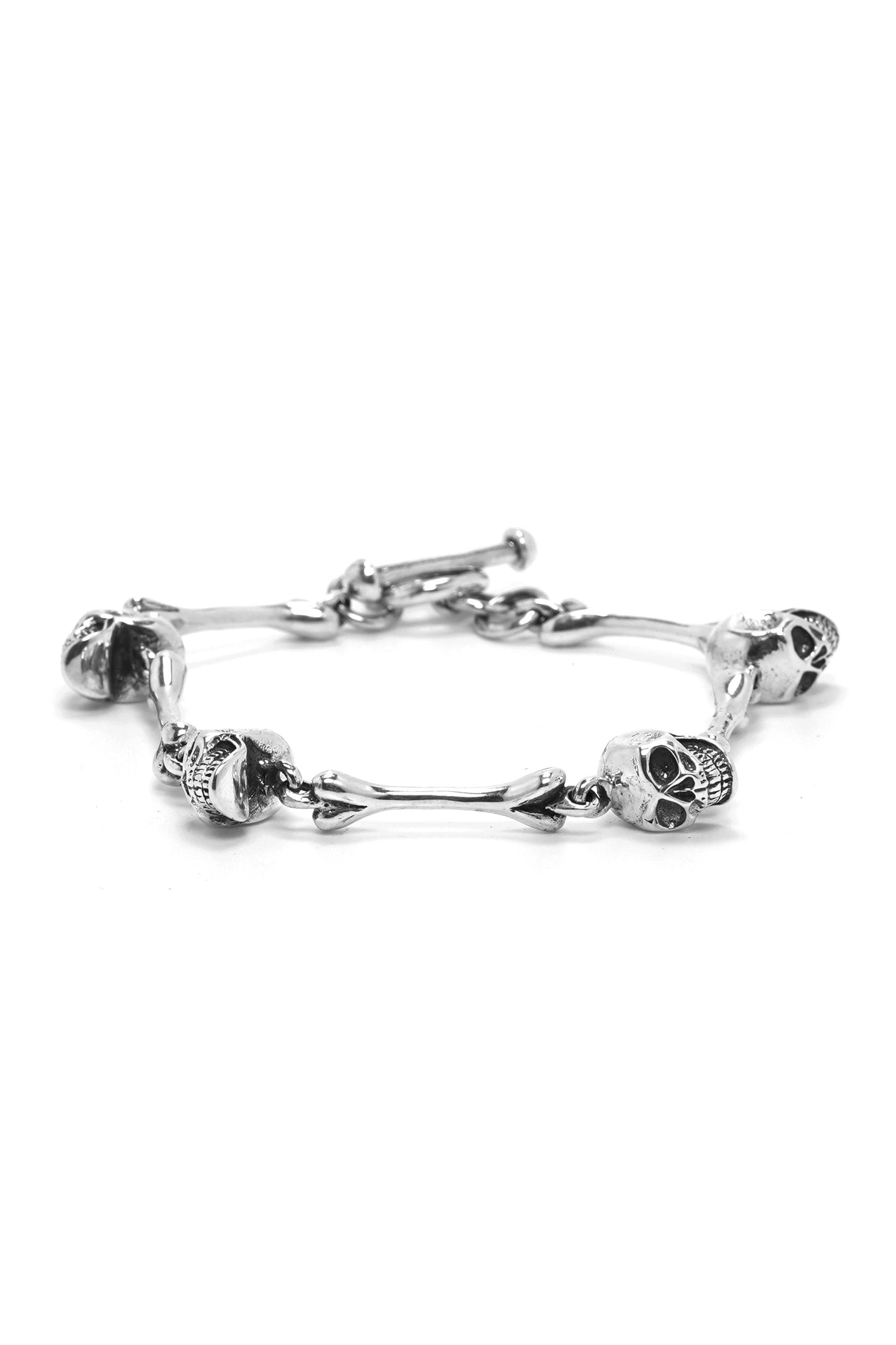 Retro 925 Sterling Silver Skeleton Head Bracelet