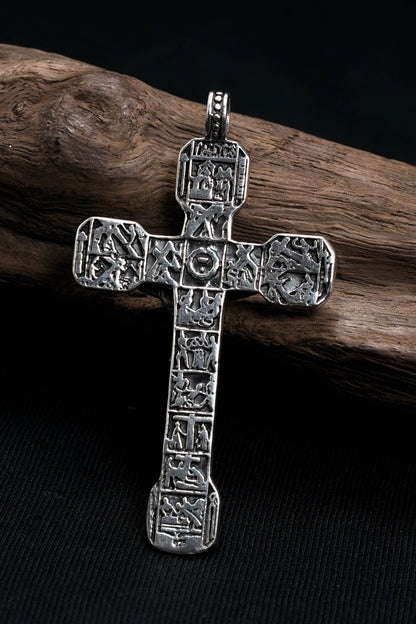 Jesus Large Cross 925 Silver Pendant