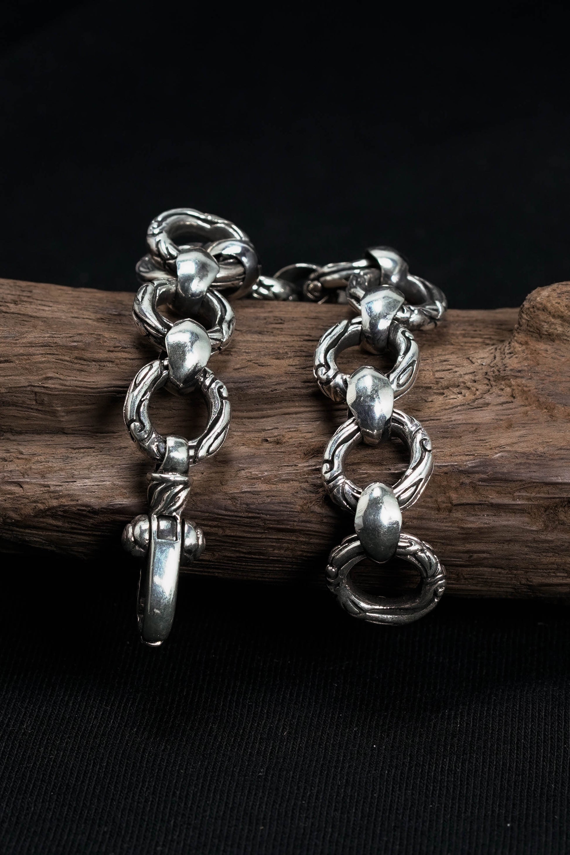 Vintage Sterling Silver Round Chain Link Bracelet