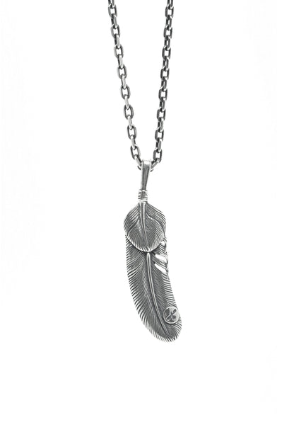 Antique Silver Small Feather Pendant Goro Takahashi