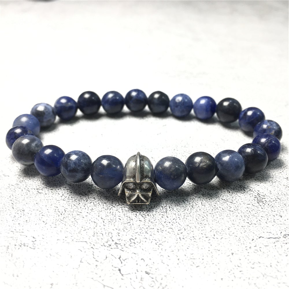 Imperial Darth Vader Charms Sodalite Beads Stone Jewellery Elastic Bracelets
