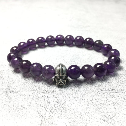 Imperial Darth Vader Charms Amethyst Beads Stone Jewellery Elastic Bracelets