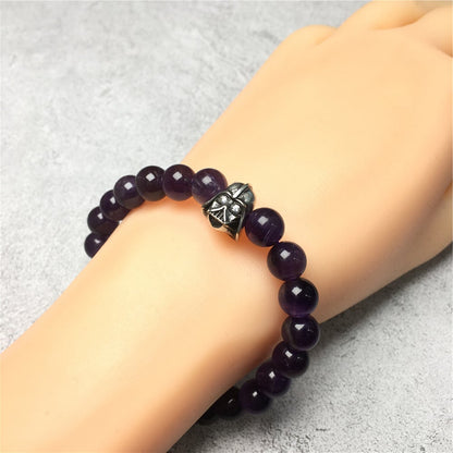Imperial Darth Vader Charms Amethyst Beads Stone Jewellery Elastic Bracelets