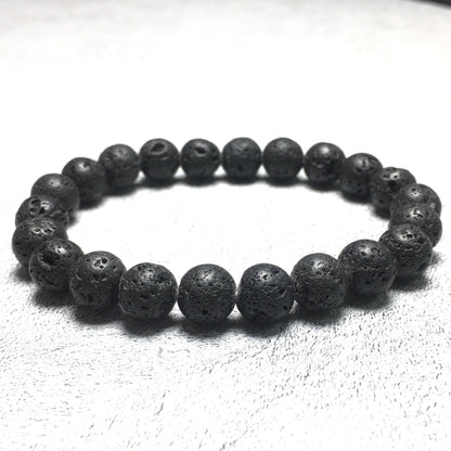 Natural Lava Gemstone Beads Handmade Stretchy Bracelet