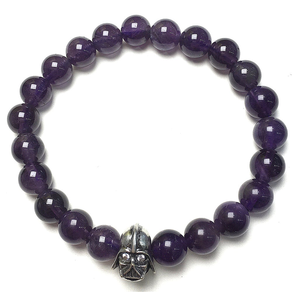 Imperial Darth Vader Charms Amethyst Beads Stone Jewellery Elastic Bracelets