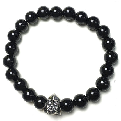 Imperial Darth Vader Charms Black Onyx Beads Stone Jewellery Elastic Bracelets