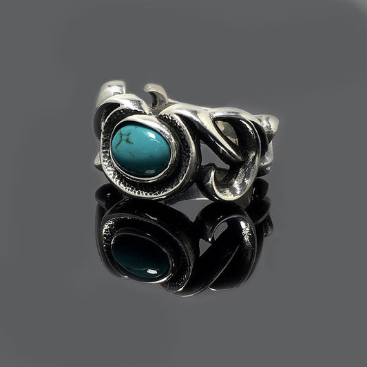 Genuine Stackable Boho Turquoise Sterling Silver Ring