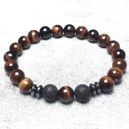 Handmade Red Tigers Eye Stone Beaded Bracelet Gemstone Elastic Bracelets
