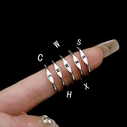 Silver Initial Signet Ring（Buy 3 Get 15% OFF）