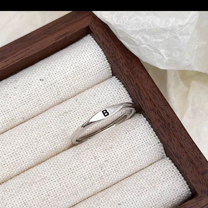 Silver Initial Signet Ring（Buy 3 Get 15% OFF）