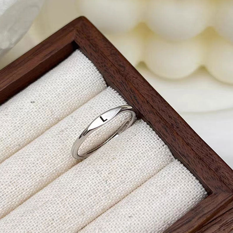 Silver Initial Signet Ring（Buy 3 Get 15% OFF）