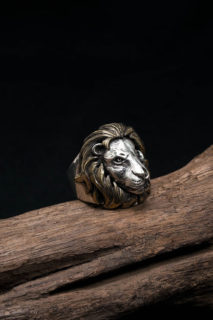 Retro Lion Head 925 Sterling Silver Ring Jewelry