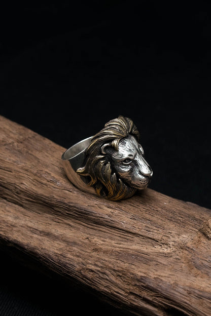 Retro Lion Head 925 Sterling Silver Ring Jewelry