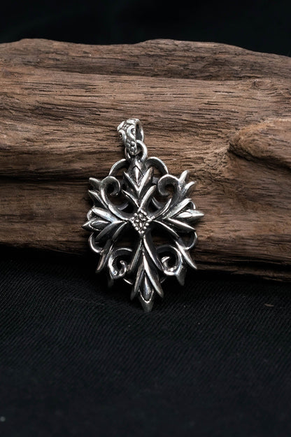Double Cross Pendant Retro 925 Sterling Sliver