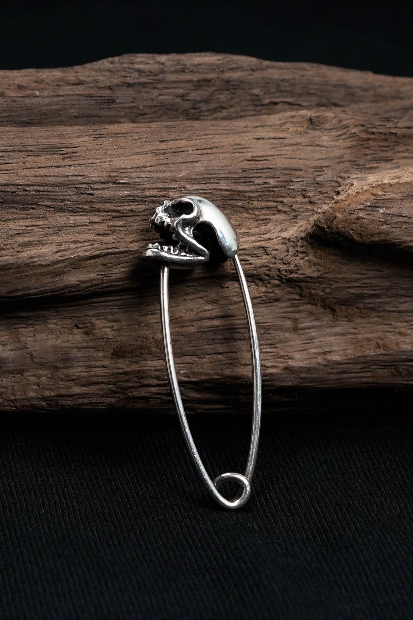 Skull Pin Pendant Retro Sterling Silver