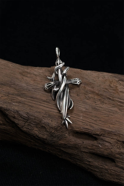 Retro Cross 925 Sterling Silver Pendant