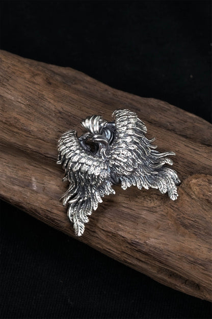 Retro Sterling Silver Wing Pendant