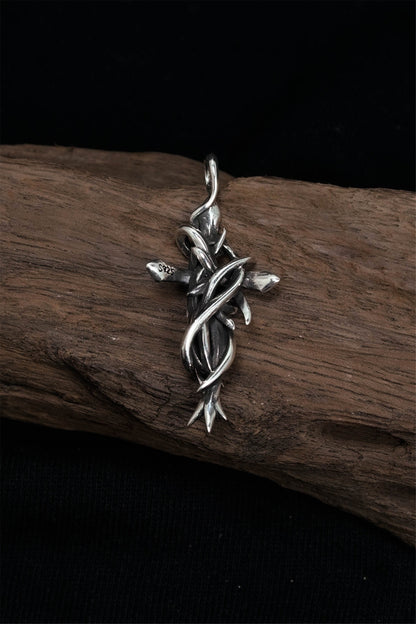 Retro Cross 925 Sterling Silver Pendant