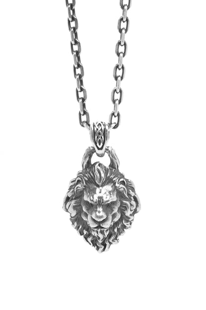 Antique Silver Lion Head Pendant